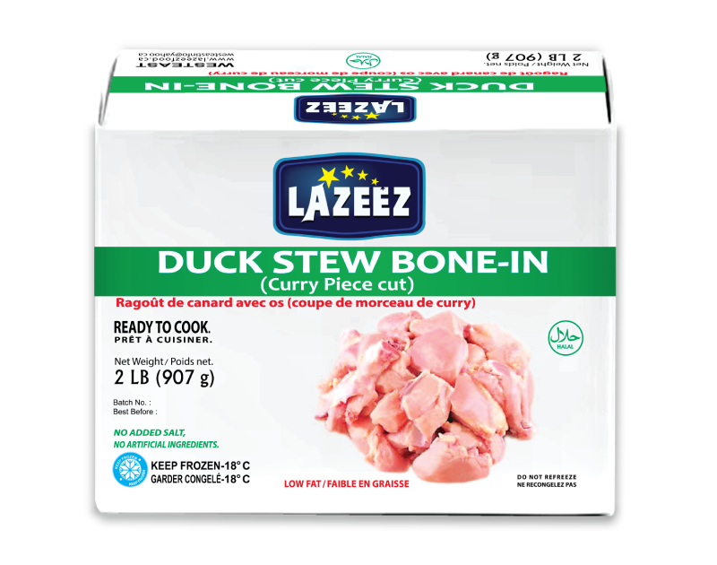 Lazeez Duck Stew Bone-In. Net Wt 2LB. (Gross Wt Was 2.5LB). Product of Canada