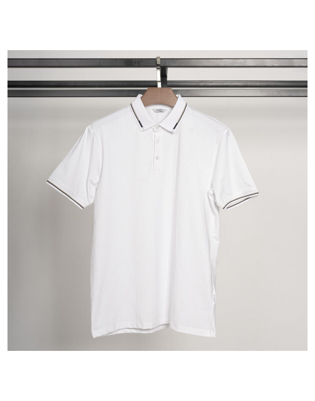 Richman White Color Solid Half Sleeve Polo Shirt