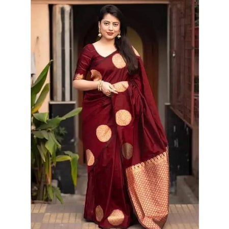 Premium Silk Saree Maroon Color – Apsan Screen Print. Factory Price - Save $22