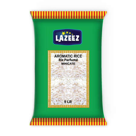 Lazeez Minicate Rice 9LB. Factory Price