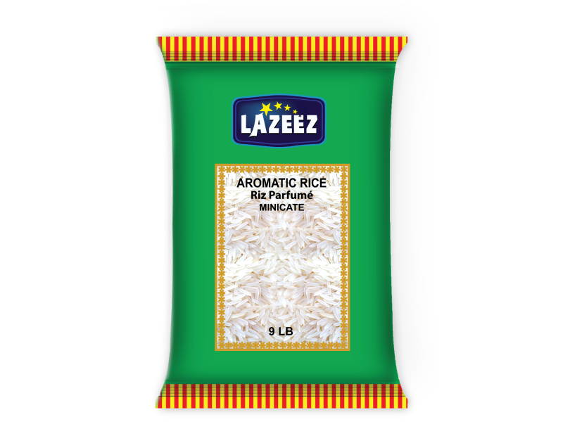 Lazeez Minicate Rice 9LB. Factory Price