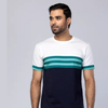 White And Midnight Blue Cotton T-Shirt