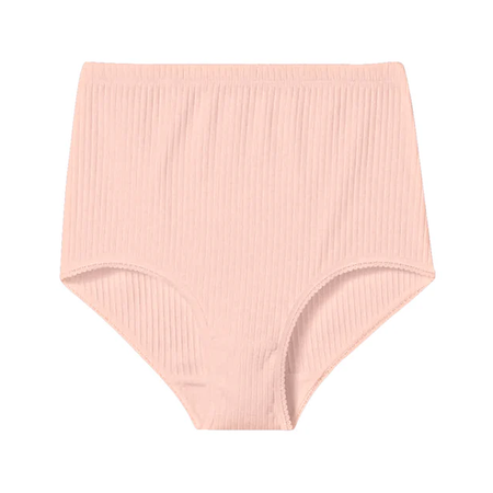 Ladies High Waisted Ribbed Cotton Brief Panty