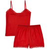 Womens Sleeveless Satin Short Loungewear Pajamas Set