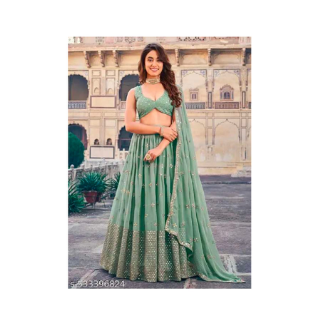 C Green Heavy Lehenga Choli