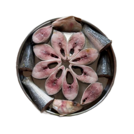 Hilsha Myanmar Net Wt 5LB. Gross Wt was 5.8LB. Professionally Cut & Clean (Ready to Cook)