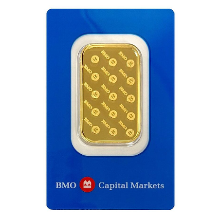 Gold 1 oz Bank Of Montreal .9999 Bar
