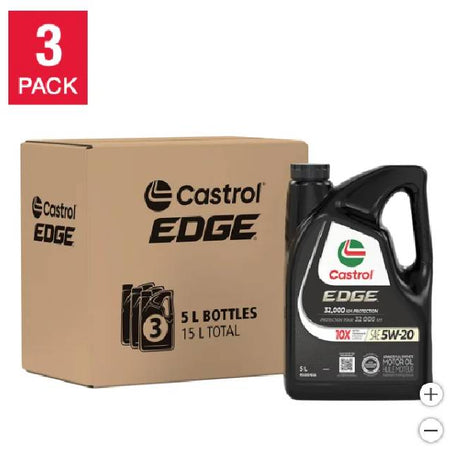 Castrol Edge 5W40 A3/B4 Full Synthetic Engine Oil 3-pack, 5L Jug