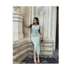 Light Green One Shoulder Ruched Dress