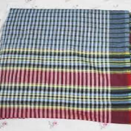 Sky Blue & Red Check Gamsa