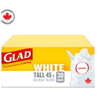 Glad White Tall 24" X 28" 45L Unscented - 30 Bags