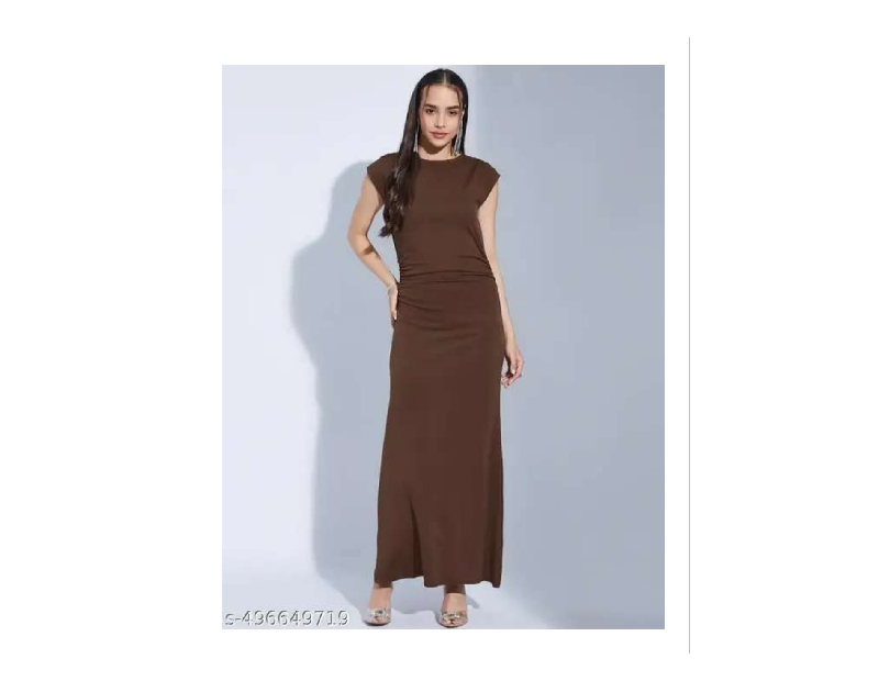 Selvia Lycra Brown Dyed - Washed Dress