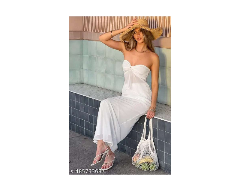Jacqulin white Strapless Top