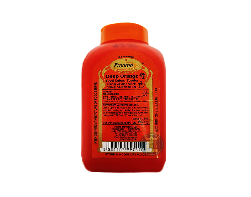 Preema Deep Orange Food Colour 20 X 400g