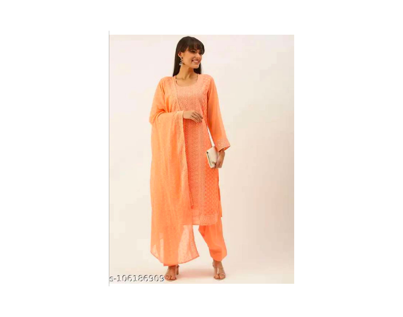 Unstitched Dress  Material (SSI_SUIT_13_Peach)