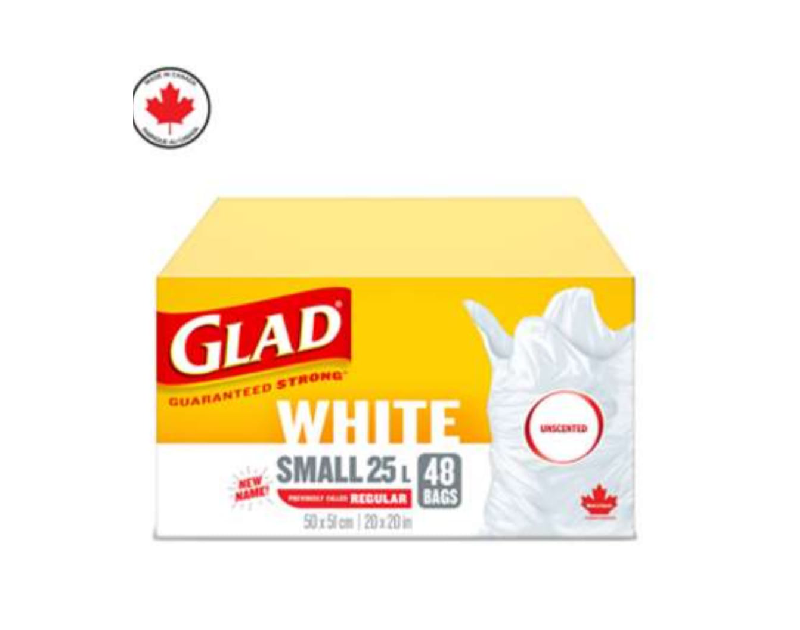 Glad White Small  25L 25 X 25 48bags