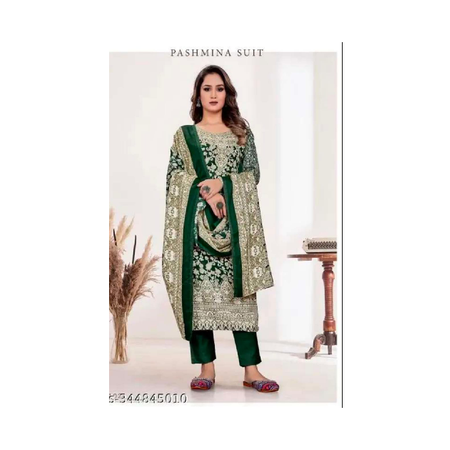 Superb Quality Pashmina Suit And Dress  Material With Shawl