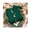 Women's Green Floral Embroidered Cotton  Suits & Dress Materials