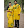 Premium Half Silk Saree & Dhupion Silk Panjabi with Hand Print Brush Work Save $15