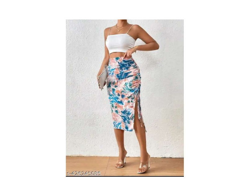 Printed One Said Cut For Sexy Skirs Party Wear Outfit