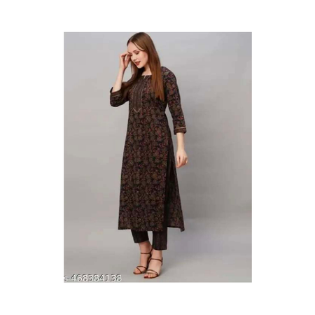 Women Kurta Set With Fancy  Kunti With Bottom