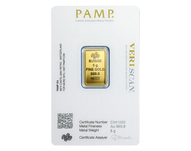 5 Gram Gold Pamp Suisse Bar