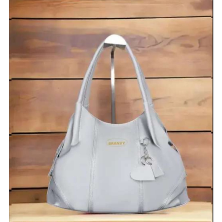 Trendy Grey PU Leather Hobo Bag Spacious  and Stylish for Women