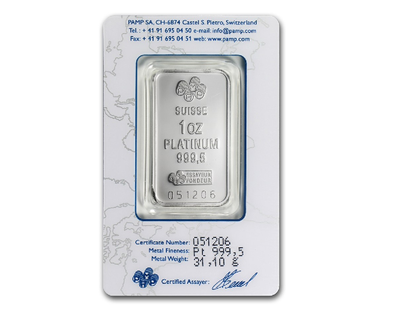 1 oz Platinum Pamp Suisse Bar
