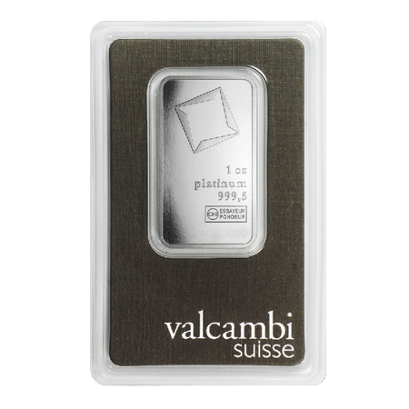 1 oz Platinum Valcambi Suisse Bar