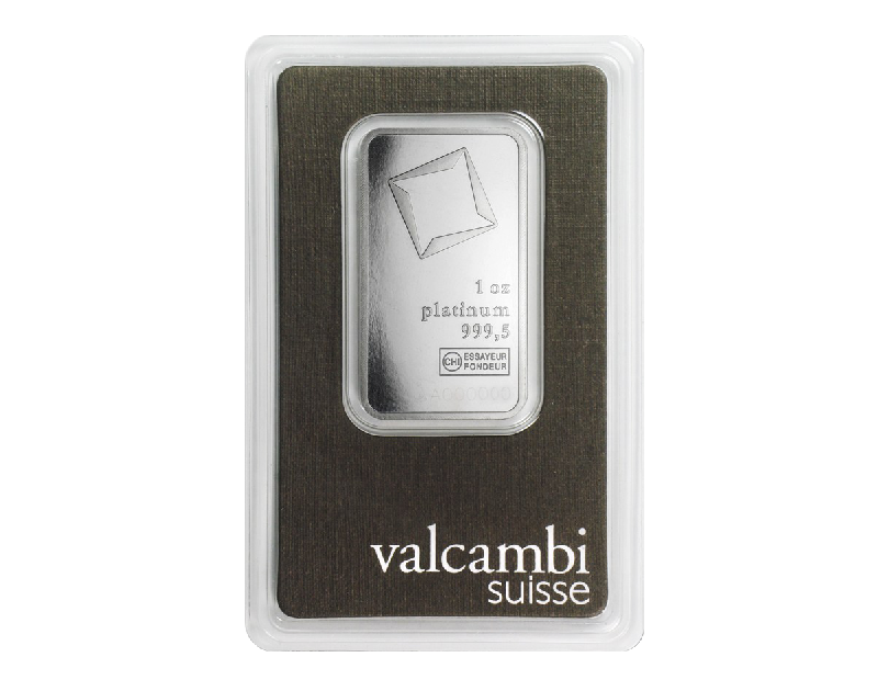 1 oz Platinum Valcambi Suisse Bar