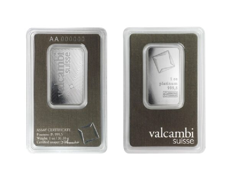 1 oz Platinum Valcambi Suisse Bar