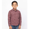 Brown And Dusty Pink Printed Cotton Shirt