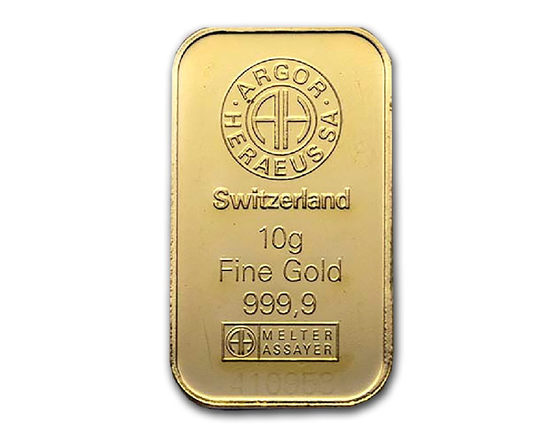 10 Gram Argor Heraeus Swiss Bar