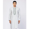 Mint-Grey Embroidered Joysree Silk Panjabi