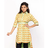 Light Green Printed Mixed Cotton Frock