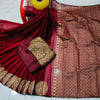 Premium Silk Saree with Apsan Screen Print & Blouse Piece | Dhupion Silk Panjabi with Block Print Save $15