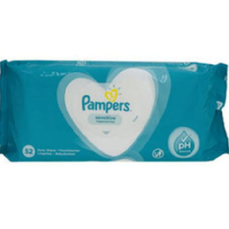 Pampers Baby Wipes Sensitive Fragrance-free 52pcs