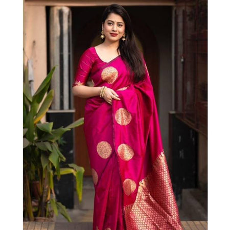 Premium Silk Saree Deep Pink Color – Apsan Screen Print. Factory Price - Save $22
