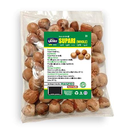 Lazeez Dry Supari (Whole) 150g. Factory Price