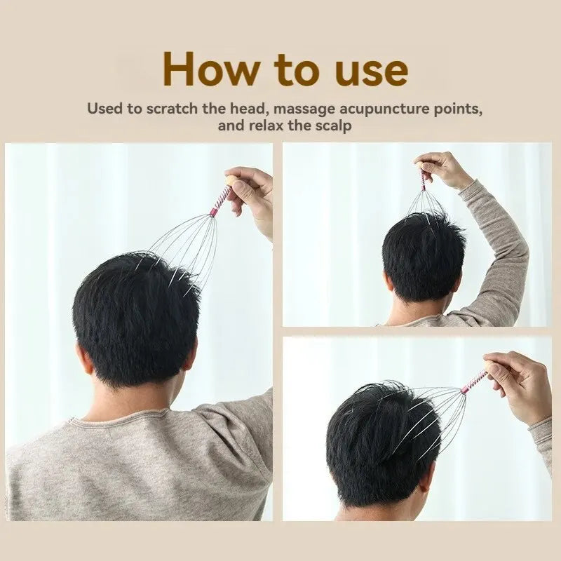 Octopus Head Massager – Stainless Steel Scalp Scratcher & Relaxer