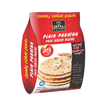 Divya Plain Paratha Family Value Pack Box 25pcs 2kg