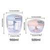 Pink/Blue 500ML/900ML Household Kitchen Garlic Chopper Mashed Hand Pulled Meat Grinder Multifunctional Vegetable