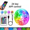 RGB LED Strip Light 1-40m with Music Sync, 44-Key Remote & APP Control, 5V USB Flexible Tape for Home TV Backlight Decor