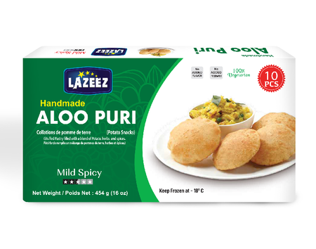 LAZEEZ Aloo Puri 454gms (10pcs)