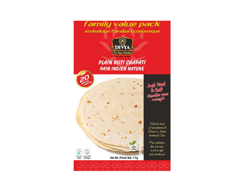 Divya Plain Roti Box 20pcs 1kg