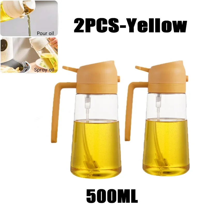 2in1 Kitchen Spray Oil Dispenser Oil Sprayer Polisher or Oil Brush for Air Fryer Salad Grilling Roasting Cooking Kitchen Acceeso