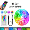 RGB LED Strip Light 1-40m with Music Sync, 44-Key Remote & APP Control, 5V USB Flexible Tape for Home TV Backlight Decor