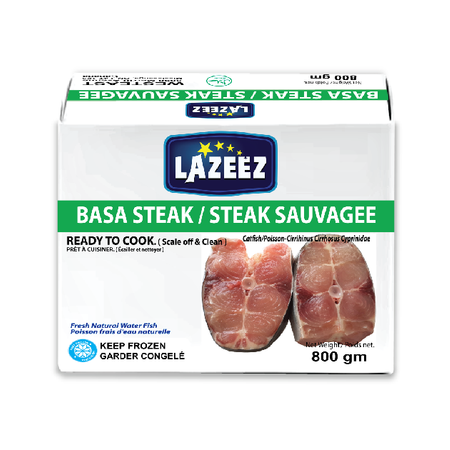 Lazeez Basa Steak 800g – Ready to cook (scale off and clean professionally)