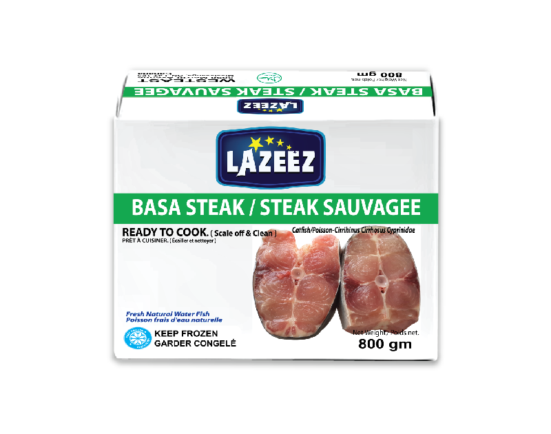 Lazeez Basa Steak 800g – Ready to cook (scale off and clean professionally)