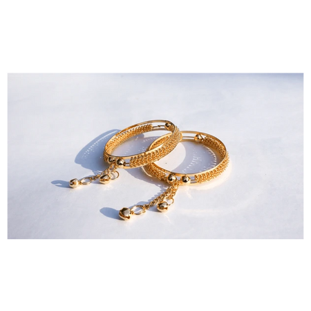 Golden Colored Earring Artificial Ornament